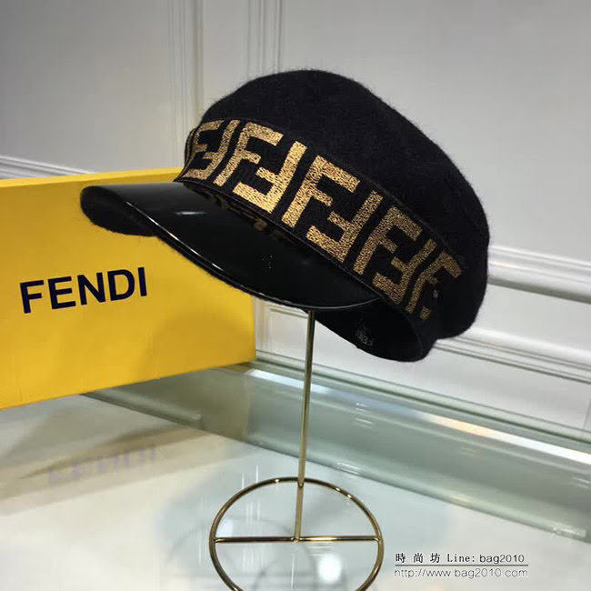 FENDI芬迪 新款 休閒百搭羊絨軍帽 LLWJ6611
